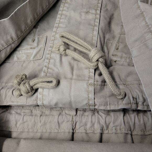 Old Navy Cargo Utility Field Jacket Womens S Tan Drawstring Waist Pockets Cotton - Picture 3 of 12